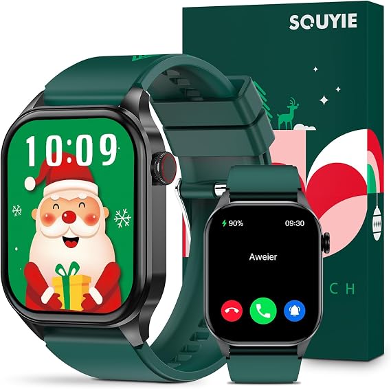 SOUYIE 2025 Christmas Theme Smart Watch for Men Women Android iPhone, with Bluetooth Call(Answer/Make Call), 2.04" Fitness Tracker IP68 Waterproof, 136+ Sports, Heart Rate Blood Oxygen Sleep Monitor