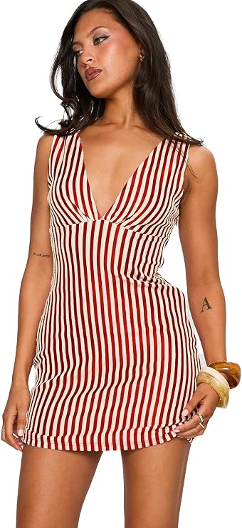 Princess Polly Women's Daphney Plunge Mini Dress