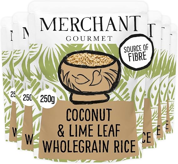 Merchant Gourmet Coconut & Lime Leaf Wholegrain Rice, 250 g (6-Pack)