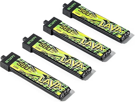 BETAFPV 4pcs Lava II 580mAh 1S Battery 3.8V 95C LiHV with BT2.0 Connector