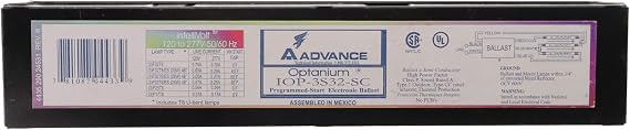 Advance IOP-3S32-SC Electronic Fluorescent Ballast, 3-Lamp, T8 F32T8 32W, 120/277V