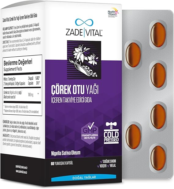 Zade Vital Corek Otu Yağı Blister 60 Kap 1 Paket(1 x 1 Adet)
