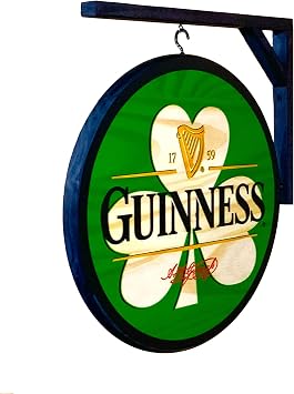 Guinness Shamrock Double-Sided Pub Sign Green, Black, red