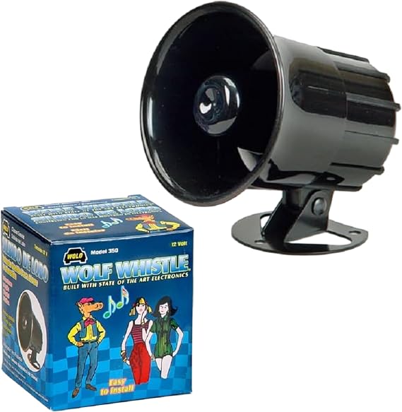 Wolo 350 Wolf Whistle Horn Car, Two-Tone 105 dB Sound, 12V, Black