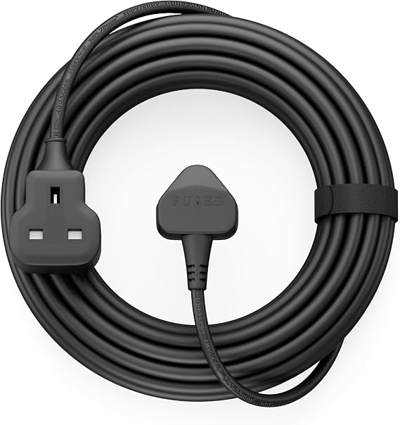 Long 10M Extension Lead, Single Socket with 3 * 1.25MM² Black Cable