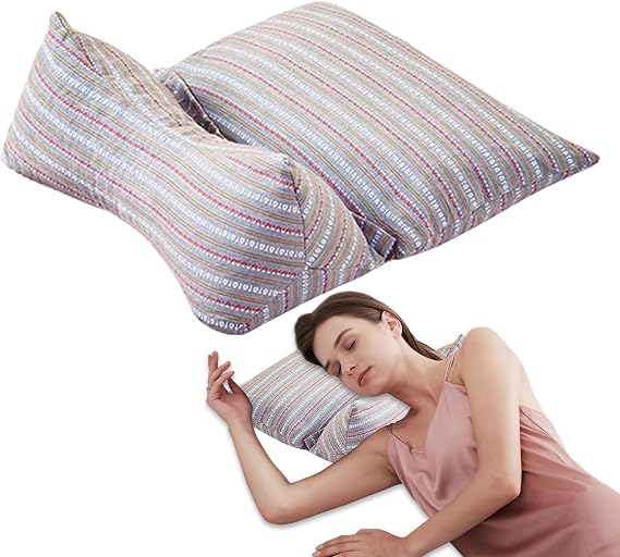 Dog Bone Pillow Neck Support - Buckwheat Husk Pillow for Sleeping - Separable Cushion Cervical Support Bedding for Men Sleepers Couch Bed Women Office Car Airplane Travel