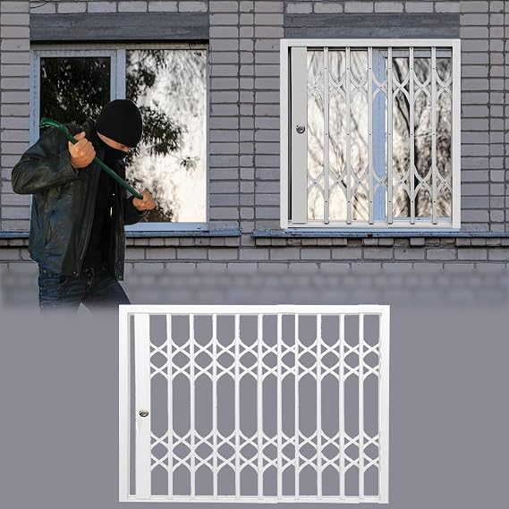 Adjustable Burglar Bars for Windows Guard, Indoor Folding Security Windows for Gate/Front Door/Doorways, Window 27 28 29 29.5 30 31 33 inch Wide(33x33.5inch/84x85cm)