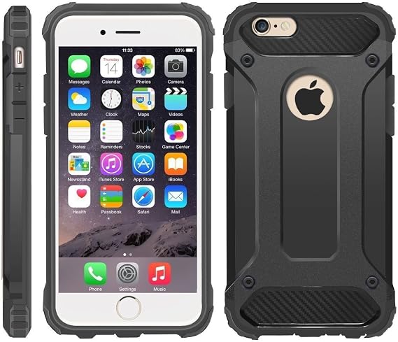 iPhone 6 Case, iPhone 6S Cover, Military-Duty Case BLACK