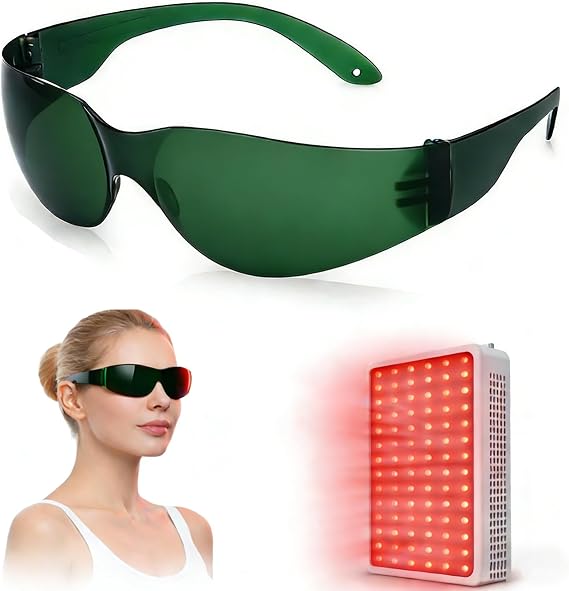 Red Light Therapy Glasses, Eye Protection for Red Light & Near Infrared 600900nm, Lightweight Comfortable Safety Glasses