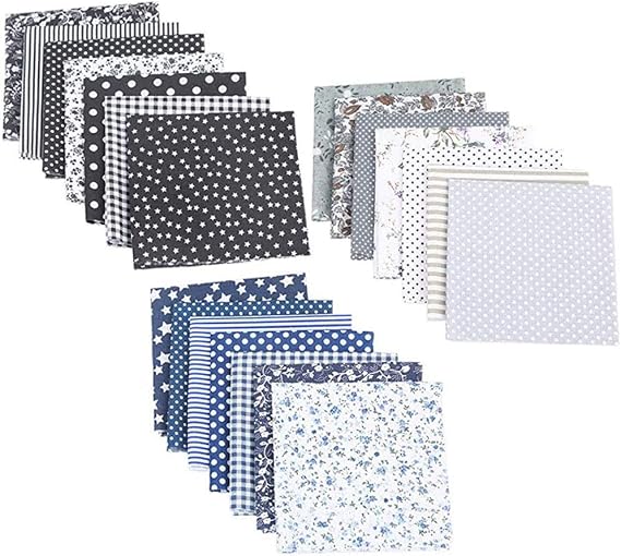 21 Pcs 10" x 10" Quilting Fabric Patchwork Squares Sheets Cotton Floral Printed Precut Fabric Sheets Cloths for DIY Sewing Scrapbooking Quilting (Color 2)