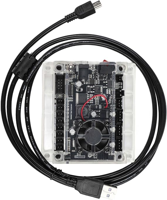 USB CNC Controller Board for GRBL 1.1F – 3-Axis Engraving Machine Control Card Compatible with 2418/3018 PRO CNC Routers, Stepper Motor Driver Integrated