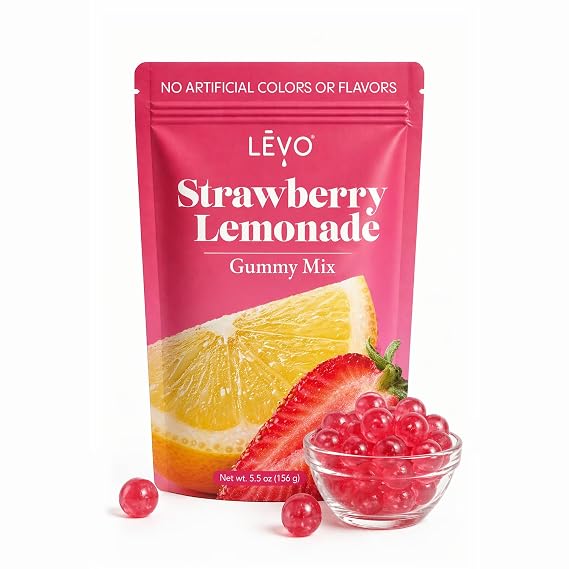 LEVO Gummy Mix - Strawberry Lemonade - Make Your Own Infused Gummies - Each Bag Makes 64 Gummies - 1 Pack (Packaging May Vary)