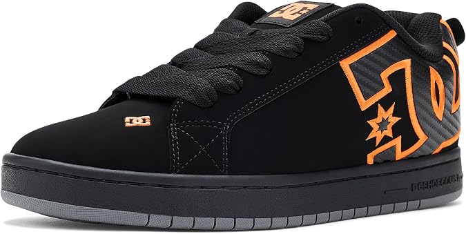 DC, Men's, Court Graffik, Black/Orange, 9.5, Medium
