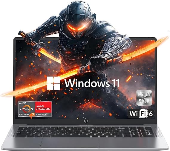 KAIGERR Laptop, Laptop with AMD Ryzen 7 5000 Series(8C/16T, Up to 4.3GHz), 16GB RAM 512GB NVMe SSD Laptop Computer, Radeon RX Vega 8 Graphics, 16.0-inch FHD Display, 53Wh Battery, Backlit KB