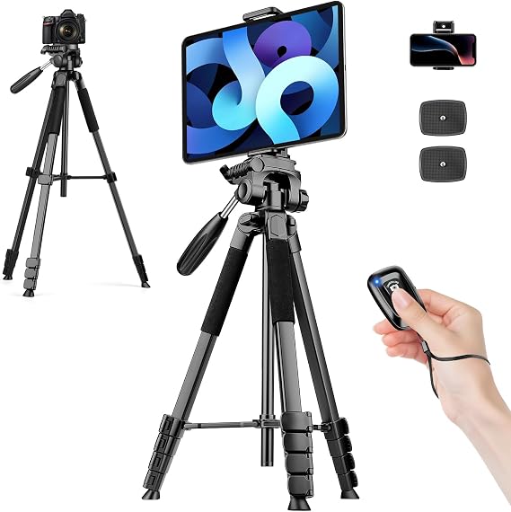 JOILCAN iPad Tripod for Phone, 68" Lightweight Camera Tripod for Tablet