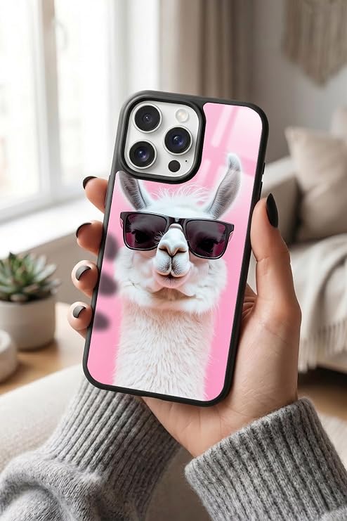 Apple iPhone 15 Pro Max ile Uyumlu Beyaz Lama Tasarımlı Glossy Premium Silikon Kılıf