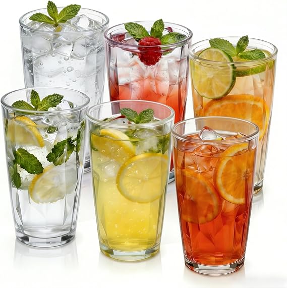 6 Pack Acrylic Plastic Tumblers, 500ml Acrylic Plastic Tumbler Cups