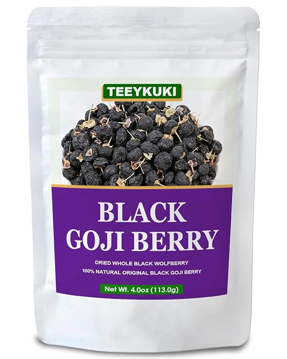 Dried Black Goji Berry 113g, Natural Black Wolfberry Fruit for Tea or Snack, Whole Berry, Raw & Unsweetened