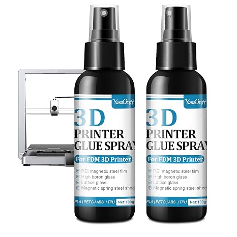 3D Printer Adhesive Glue Spray 200ml, High Tack, Anti-Warp for PLA ABS PETG | No residue, easy removal. 3D printing accessories for all build plates & heated beds. Perfect adhesion for TPU, ASA & more.