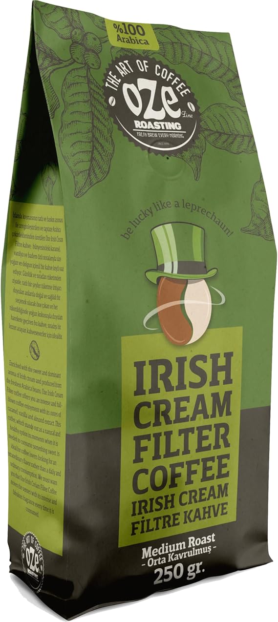 Ozeline Irish Cream Aromalı Filtre Kahve 250 g – Çekirdek Kahve – Yoğun Krema Aroması