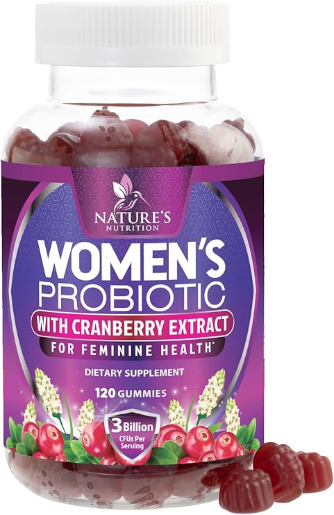 Probiotics for Women Gummies with Cranberry - 6 Premium Strains for PH Balance - Women Probiotics for Digestive Health, Vaginal & Immune Support, Women's Probiotic Feminine Health Gummy - 120 Gummies