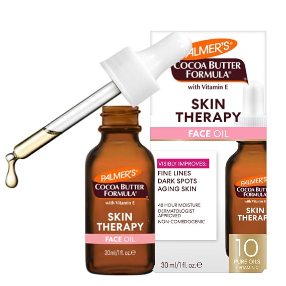 Palmer's Skin Therapy Face Oil, Moisturizing Cocoa Butter Formula (1 Fl Oz) | Hydrating Face Moisturizer, Vitamin E, C & 10 Pure Facial Oil Blend, Helps Reduce Fine Lines & Dark Spots, Rosehip Fragrance