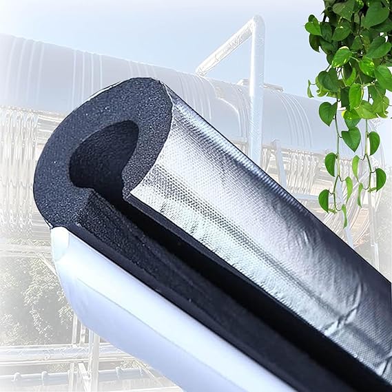 Pipe Insulation Foam Tube-Outdoor Water Pipe Insulation, Antifreeze Aluminum Foil Heat Insulation Pipe, ID 3/4" 2" 2-1/2" 3" 3-1/2" 4" 5" 6" 8" Self-Sealing Tube Pipe Insulation 3.12ft ( Color : 0.79"