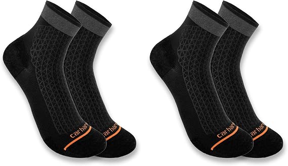 Carhartt Men's SQ8012M Lightweight Durable Quarter Sock 2-Pack