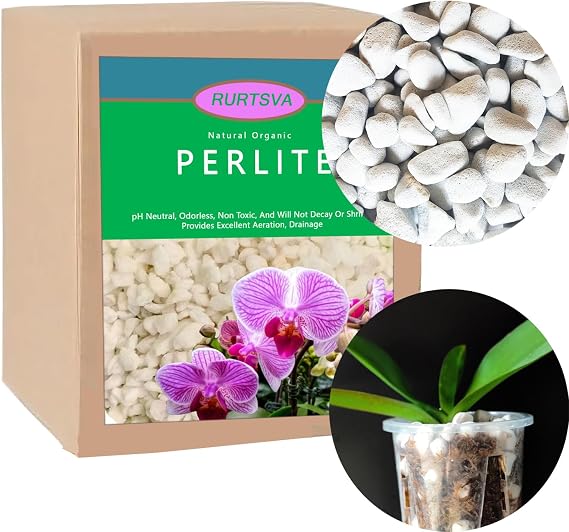 Hard Chunky Perlite for Plants, 1-2CM Coarse Horticultural Grade, Bulk Potting Mix Soil Amendment for Enhanced Drainage and Ventilation, for Orchid, Dendrobium, Araceae (20QT)