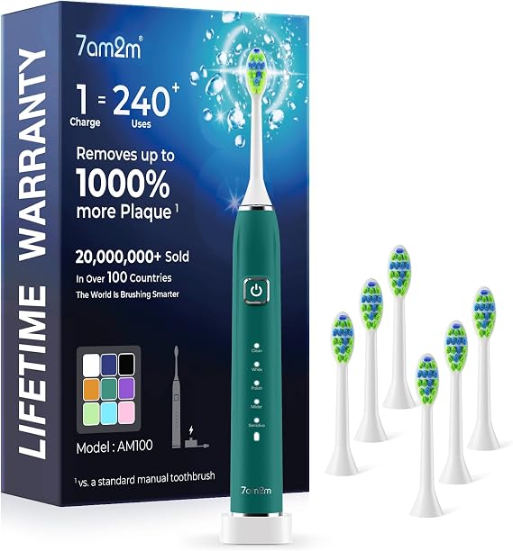7AM2M Sonic Electric Toothbrush for Adults & Kids, One Charge for 120 Days