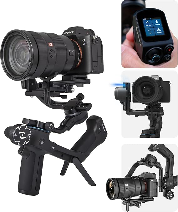 FeiyuTech SCORP 2 Gimbal Stabilizer for DSLR and Mirrorless Camera, Integrated Al Tracking, 3-Axis Camera Stabilizer Fits for Sony Canon Fuji Nikon, 5.5lbs Payload Touch Screen Vertical Shooting