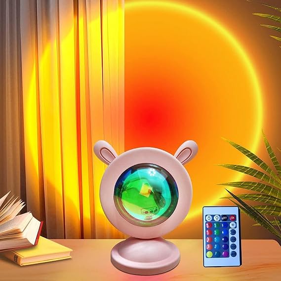 Joyzzz Gün Batımı Lambası, LED Işık Gece Işıkları Projektör, 16 Renk Gün Batımı Lambası Güneş Işığı Projeksiyon Lambası, Yatak Odası Dekoru için Gün Batımı Işığı, Parti, Tiktok Live, Oda Dekoru