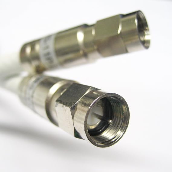 PHAT SATELLITE INTL | 25ft Made in USA RG-11 Coax 3GHz HD Cable TV Antenna 14AWG 75 Ohm All Brass Connectors, CMP CATVP UL ETL Commercial Rated Coax, Assembled in USA (25 feet, White)