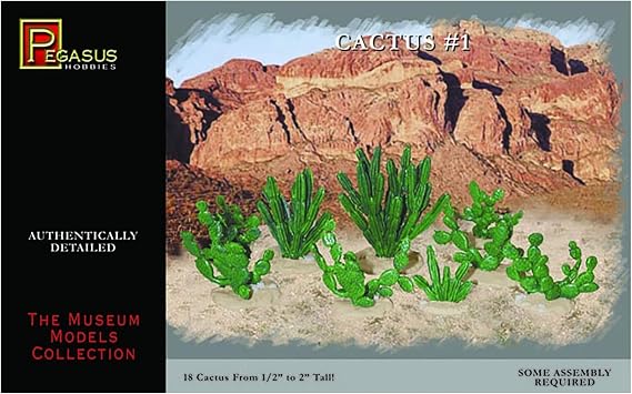 Pegasus PG6507 - Large Cacti Plastic Model Kit, 13-50 mm