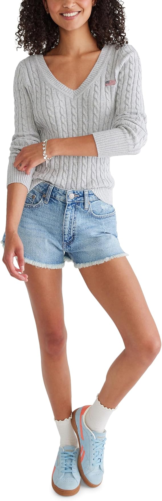 AEROPOSTALE Women's Cable Vneck