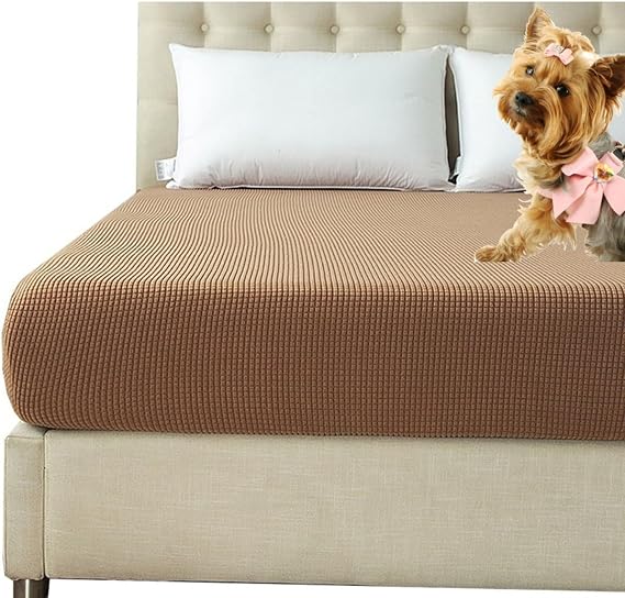 Fitted Sheets Super King Size,Stretch Supersoft Corduroy Fitted Sheet Single Bed Double Bed Fitted Bed Sheets with Elasticated Washable (Color : Camel, Size : 100x190 cm)