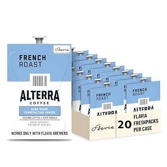 ALTERRA Coffee French Roast Single Serve Freshpacks for MARS DRINKS FLAVIA Brewer, 20 Packets