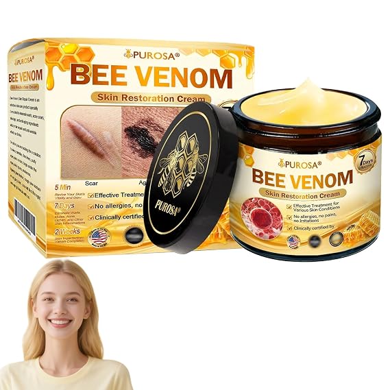 PUROSA Bee Venom Skin Restoration Cream, Professional Bee Venom Skin Treatment Cream, bee venom Repair cream, Natural Ingredients Suitable for All Skin Types (1 Bottle)