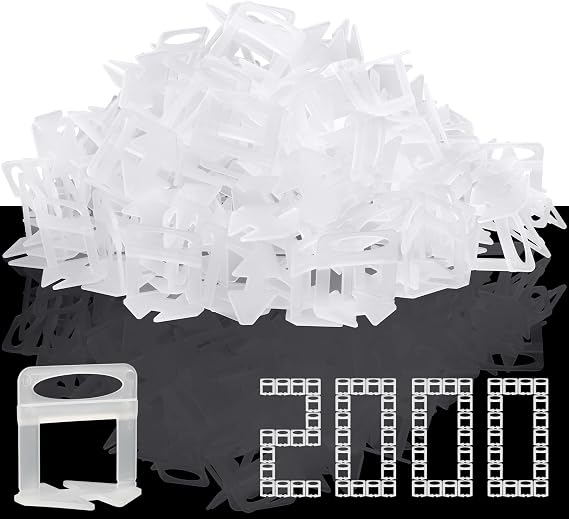 DGSL Tile Leveling System, 2000-Piece 1/16" Tile Spacers Clips Tile Tools