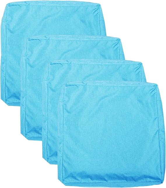 Patio Seat Cushion Covers,Washable Slip Covers Replacement,Waterproof Outdoor Furniture Chair Cushion Pillow Seat Cover for Couch,Garden,Sofa,Aqua,22"20"4"(4 Covers Only)