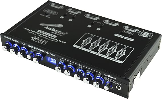 Audiopipe 5 Band Graphic Equalizer with 9 Volt RCA Output (EQ-515DXP)