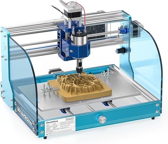 SainSmart Genmitsu CNC Milling / Engraving Machine 3018-PROVer Kit with Aluminium Frame GRBL Control Offline Controller Emergency Off Switch and Acrylic Guards.