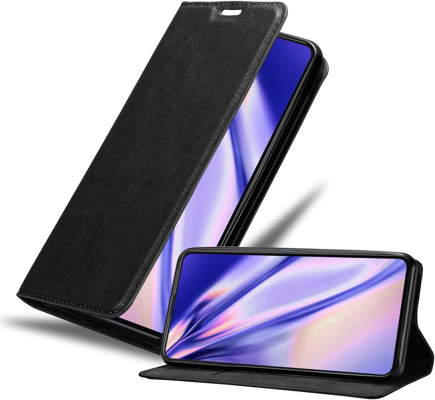Book Case Compatible with Asus ZenFone 8 FLIP in Night Black - with Magnetic Closure, Stand Function and Card Slot - Wallet Etui Cover Pouch PU Leather Flip