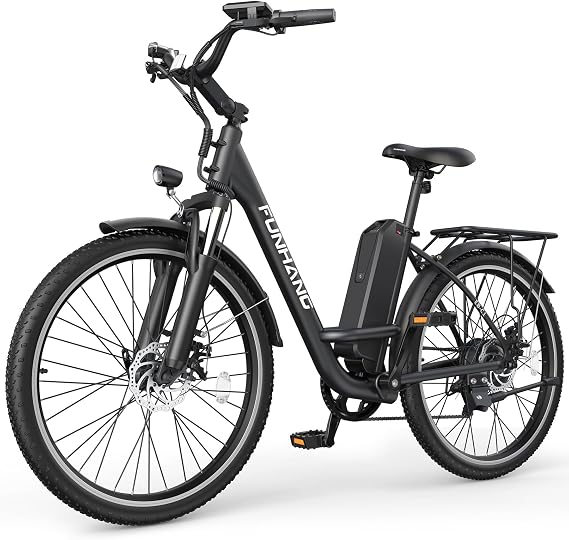 Electric Bike for Adults, Peak 1000W 50Miles City Cruiser Ebike, 26" Step Thru Electric Bicycles with 48V Removable Battery, Adjustable Stem, Rear Rack, LCD Display, 7 Speed, UL2849 Certified