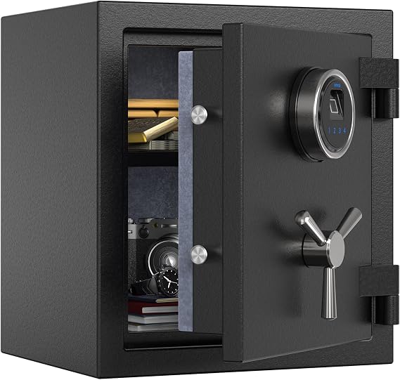 RPNB Small Fireproof Home Safe Box,Fingerprint Money Safe,0.84 CuFt