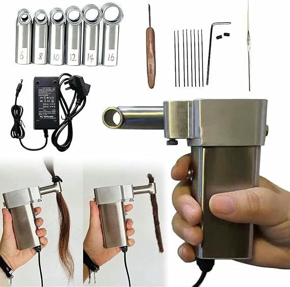 Automatic Electric Dreadlocks Machine, Instant Dreadlock Machine, Handheld Portable Dreadlock Maker Crochet Machine, Quick and Easy DIY Dreadlocks Braiding Hair Extensions