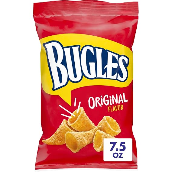 Bugles Crispy Corn Snacks, Original, Snack Bag, 7.5 oz