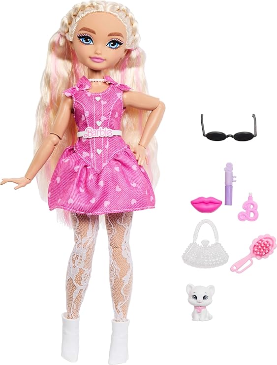 Barbie Dream Besties Barbie Malibu Fashion Doll & Accessories, Posable with Blonde Hair & Makeup-Themed Toy Pieces