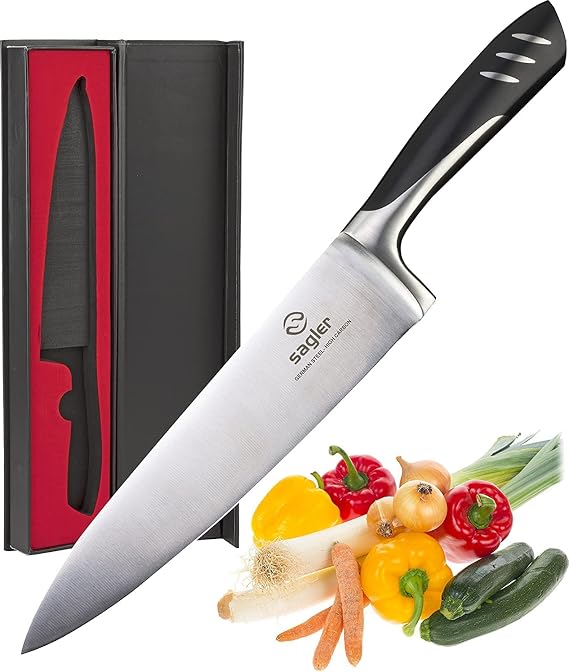 Sagler chef knife 8 Inch - kitchen knife European steel of High Carbon Stainless, Chopping knives for Budding Kitchen, cooking knives