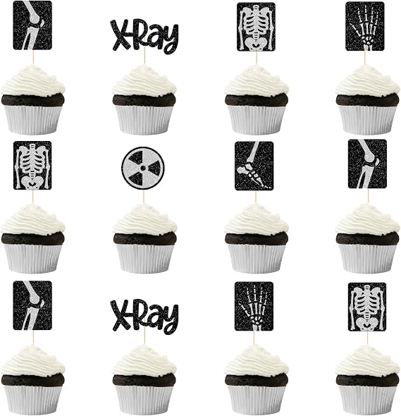 24Pcs X-Ray Cupcake Toppers